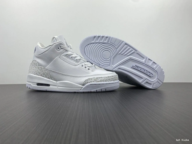 1st Kicks Shoes 429487- 'Triple Jordan GoodFit Air 3 PS White' Retro 952 1201